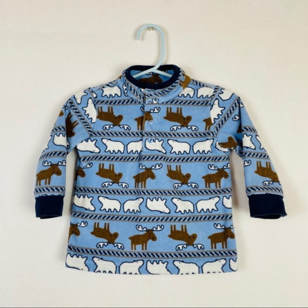 Carter’s moose & polar bear fleece pullover 12M